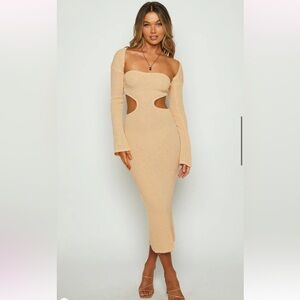 Beginning Boutique Cream Knit Dress